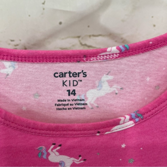 Carters Pink Unicorn Glitter Long Sleeve Dress - Picture 5 of 9